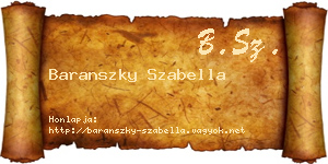 Baranszky Szabella névjegykártya
